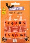 4 pack of orange halloween LED T-lights