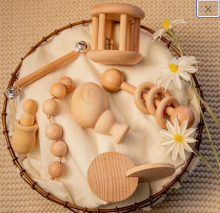 photograph of 7 Piece Wooden Rattle Set