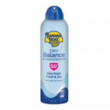 Photograph of Banana Boat Dry Balance Very High Protection Clear Sunscreen Spray SPF 50 plus