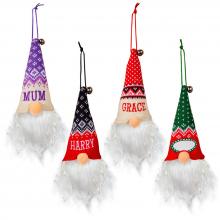photograph of Christmas light up gnome tree decorations