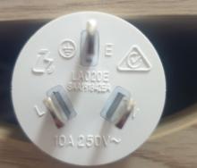 Photograph of Identifying numbers on plug LA020E