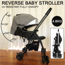 image showing canopy, adjustment positions, folded stroller and weight of stroller