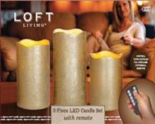Photograph of Loft Living 3-Piece LED Candle Set