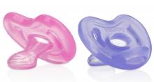 Photograph of Nuby silicone ortho pacifiers - pink and purple