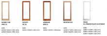 5 different coloured doors with full length glass inserts