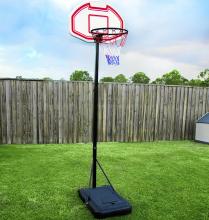 Photograph of the DShop portable basketball hoop system