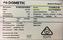 RC1180 Rating Label