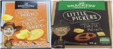 Photograph of Snackers Market Little Pickers Cubed Tasty Cheese & Mini Crackers or Pretzels