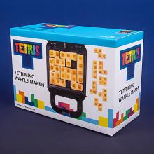 photograph of Tetris Tetrimino waffle maker in box